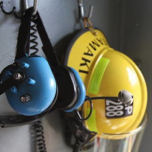 Firefighter helmet and headset