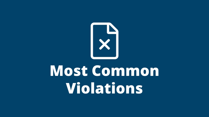 Most Common Violations