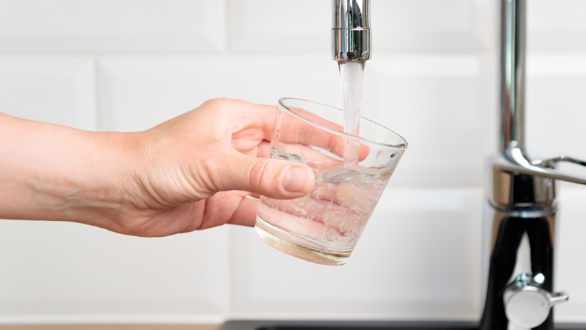 Filling a glass of water