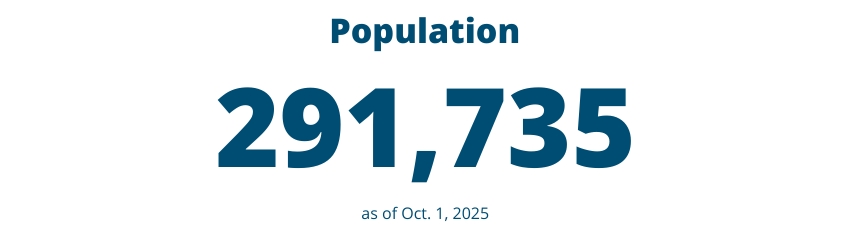 Population as of Oct. 1, 2025: 291,735