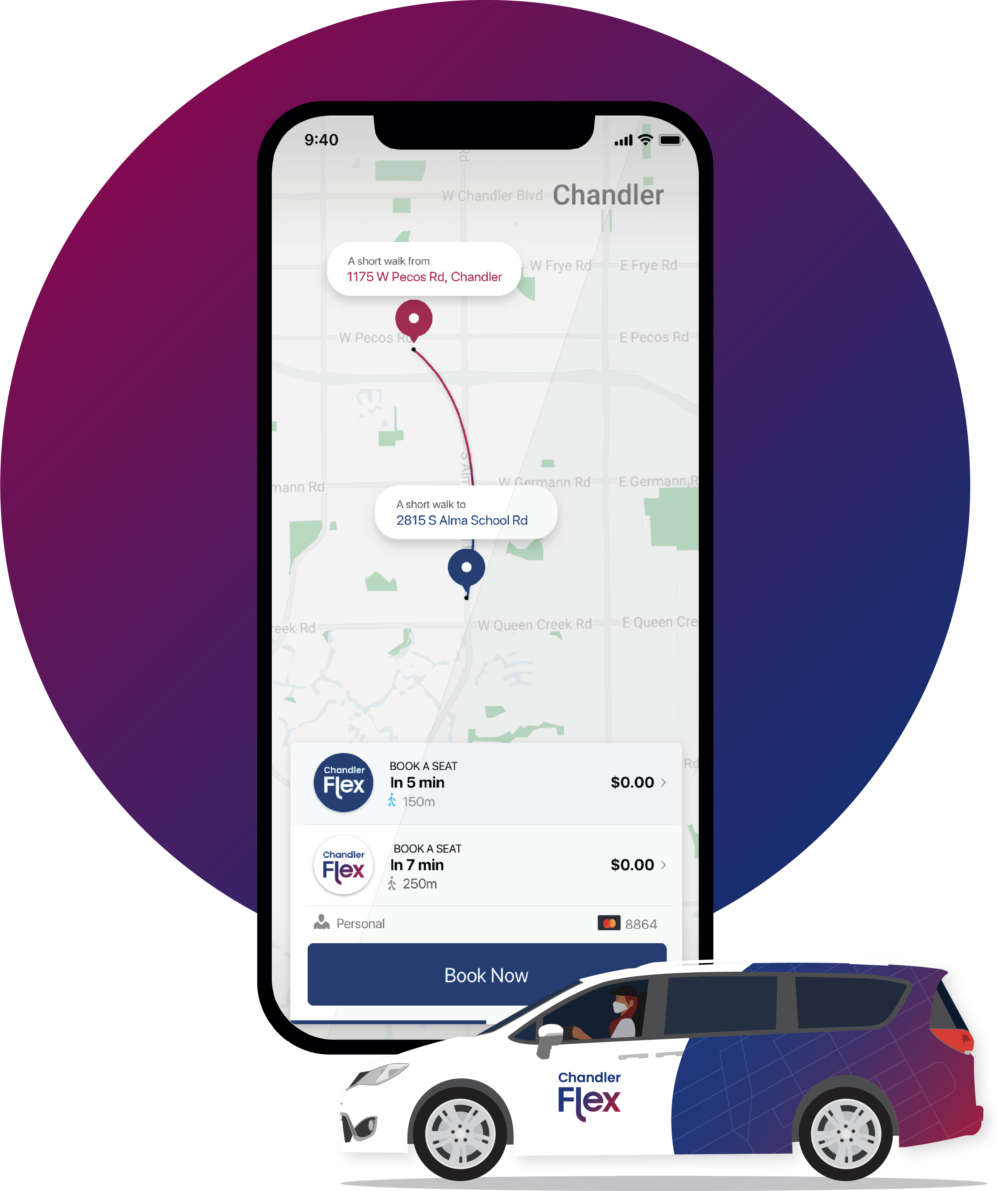 Chandler Flex Mobile App and Vehicle