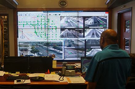 ​  The City’s Traffic Management Center has access to feeds from more than 225 traffic lights in Chandler. ​