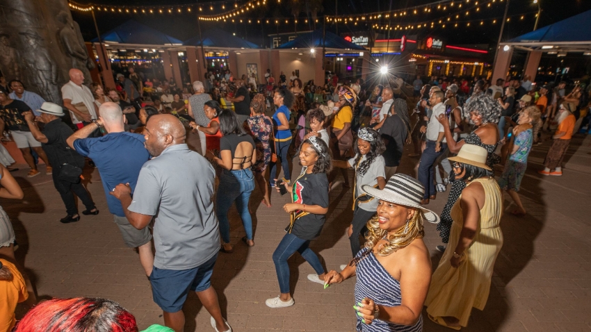 People dancing in the park