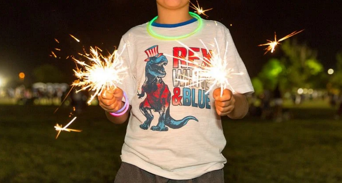 kid with sparklers