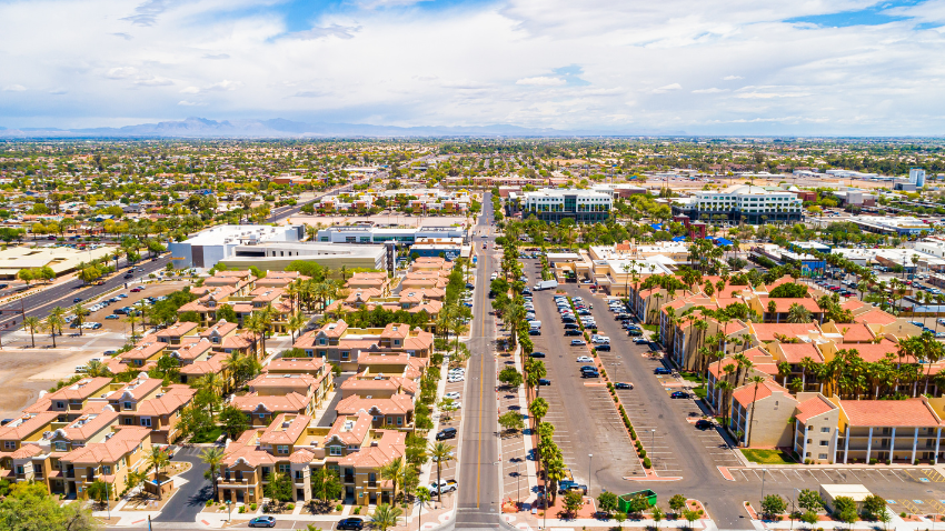 Aerial of downtown Chandler