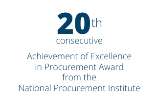 Received the 20th consecutive Achievement of Excellence in Procurement Award from the National Procurement Institute