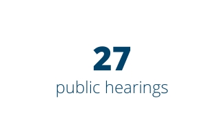 27 public hearings