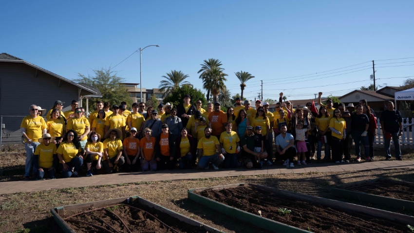 Neighborhood clean up with the Cesar Chavez Foundation