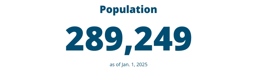 Population: 289,249 as of Jan. 1, 2025