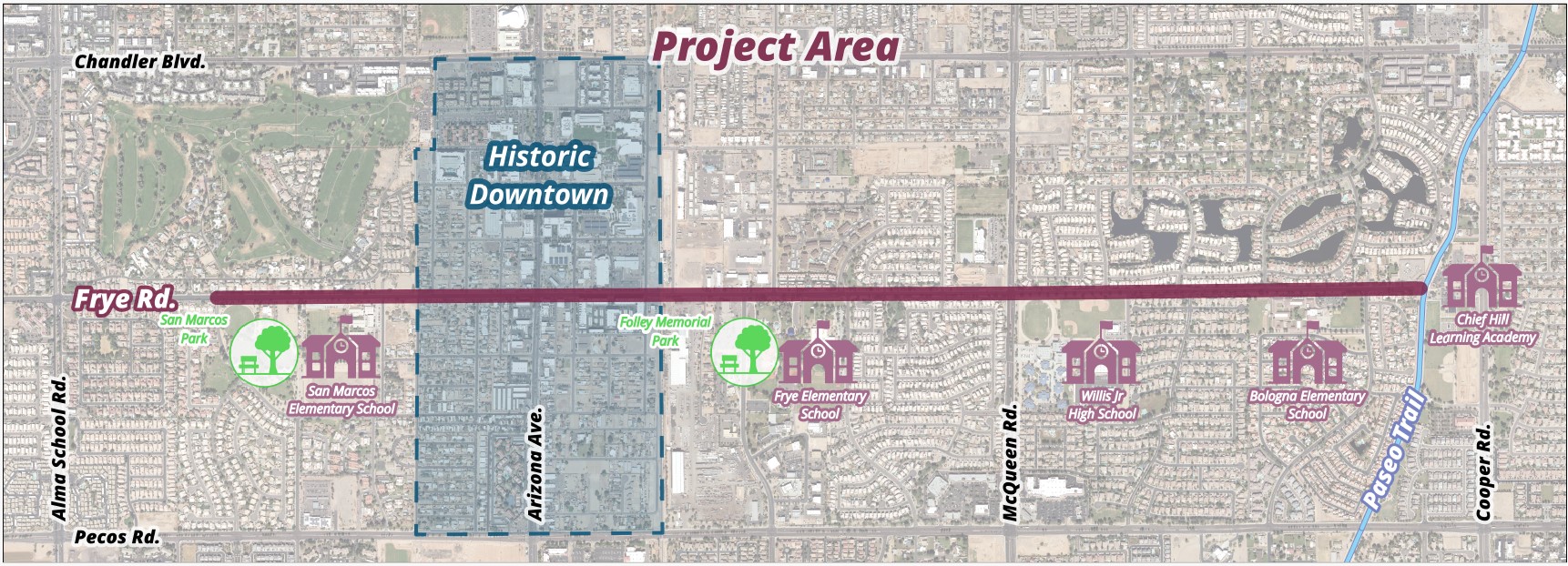 Frye Road Protected Bike Lane Project Map