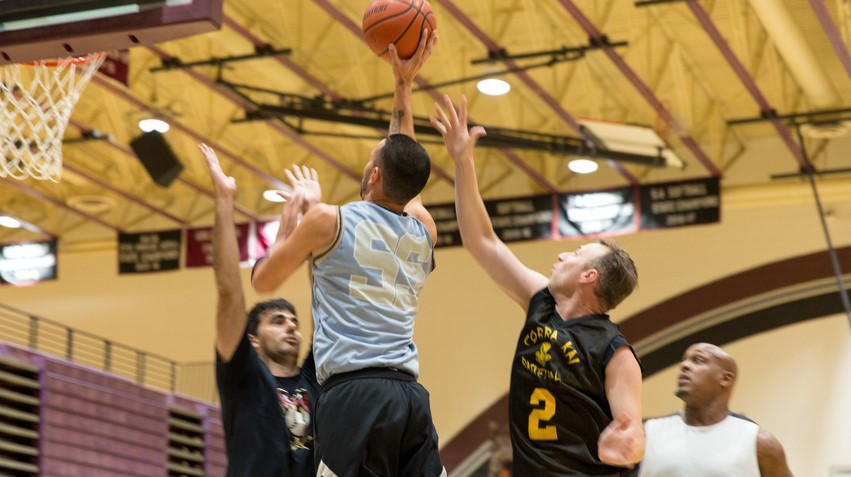 men playing basketball