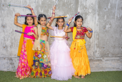 Four youth performers from last year's Diwali celebration