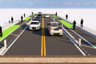 Rendering of Frye Road Protected Bike Lanes