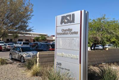 Photo of ASU Chandler Innovation Center sign