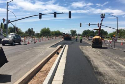 road under construction in Chandler