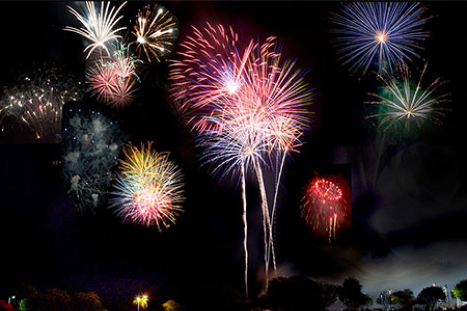 Firework show over Tumbelweed Park in Chandler
