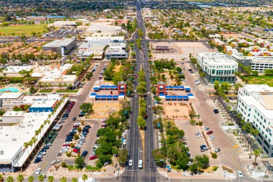 aerial of downtown chandler