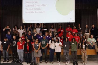 Group of teens a the Teen Mental Health Summit