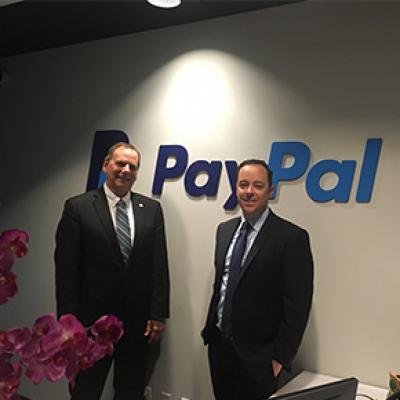 Mayor Hartke and ED Director Micah Miranda at PayPal in DC