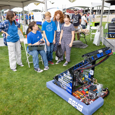 Students showcasing their robotics club