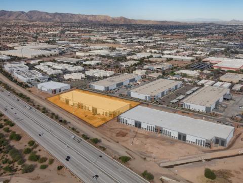 Aerial photo of Stryker (highlighted in orange)