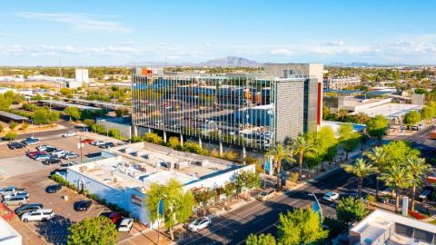 Chandler City hall daytime aerial photo