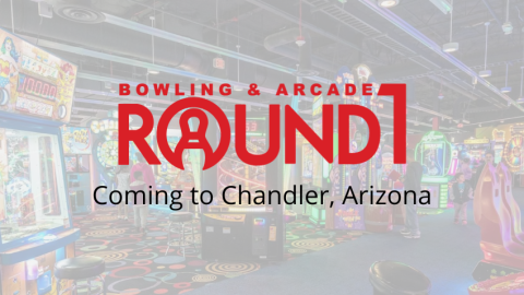 Round1 logo over an arcade image