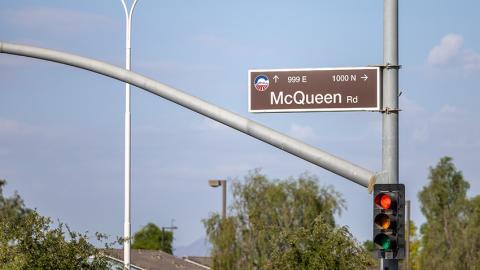 McQueen Road sign in Chandler