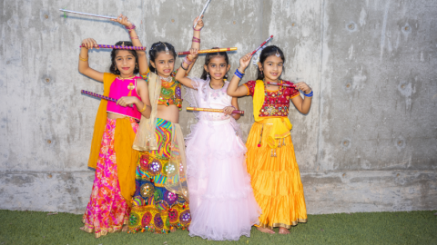 Four youth performers from last year's Diwali celebration