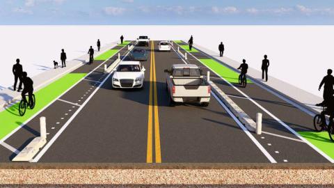 Rendering of Frye Road Protected Bike Lanes